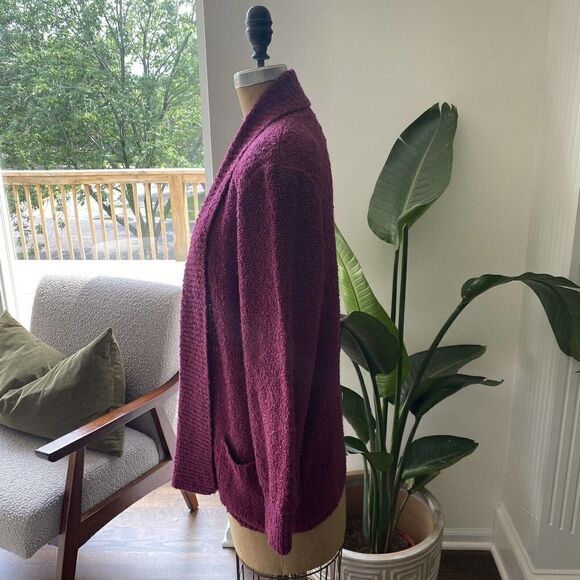 Vintage Le Chois Knit Open Front Cardigan Sweater Boucle Pink Size M - Picture 7 of 11